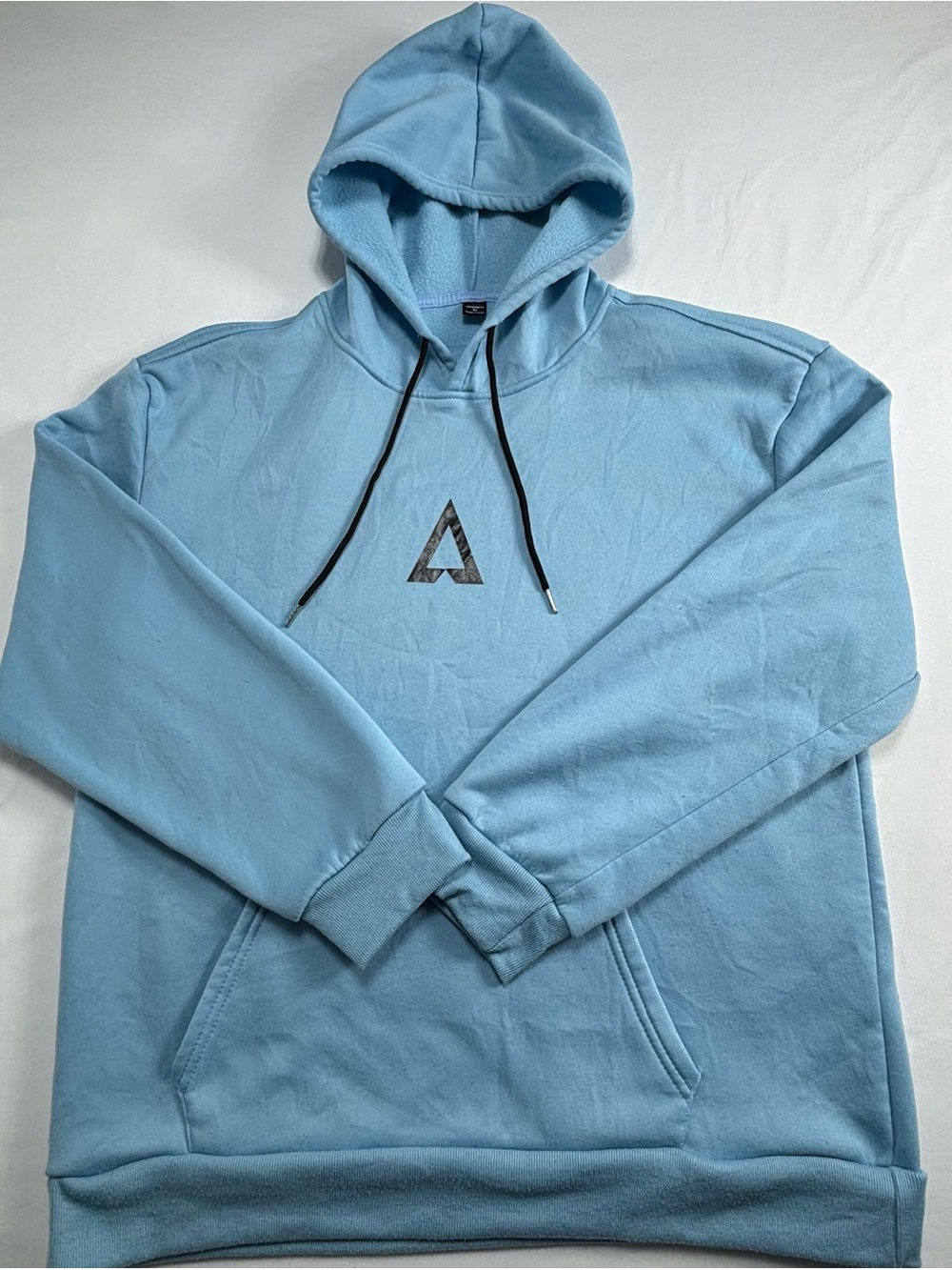 Light Blue Pullover Hoodie with Center Logo M583